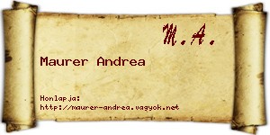 Maurer Andrea névjegykártya